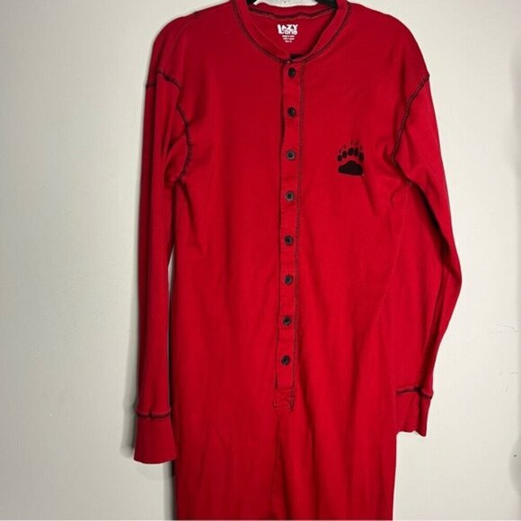 Lazy One Unisex Bear Bottom Flapjack Red Onesie Pajamas, size XL - Picture 1 of 14